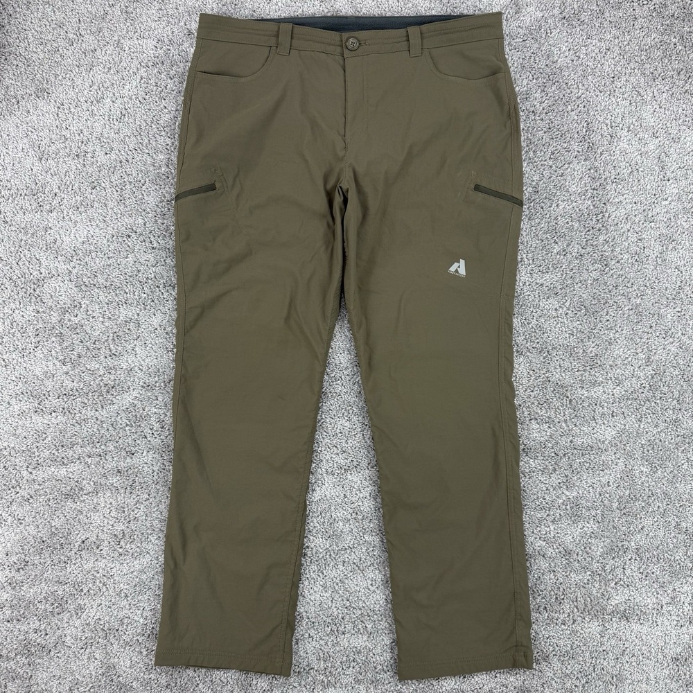 Eddie Bauer First Ascent Fleece Lined Pants Women 16 Olive Green Hiking Outdoors